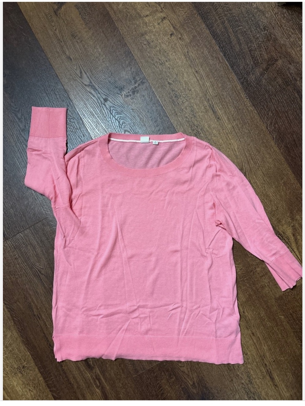 GAP Women's Coral/Pink 3/4 Sleeve Sweater Lightweight knit top Medium